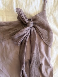Image 3 of Vintage Y2K silk trim tie up dusty mauve cami 