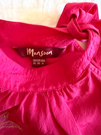 Image 4 of Vintage Y2K pink silk halter neck with floral embroidery 