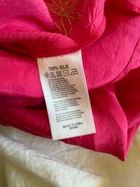 Image 5 of Vintage Y2K pink silk halter neck with floral embroidery 