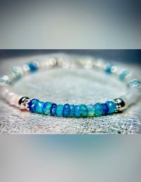 Image 1 of Paraiba Opal Moonstone Bracelet in Sterling Silver