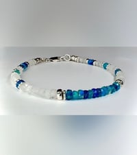 Image 2 of Paraiba Opal Moonstone Bracelet in Sterling Silver