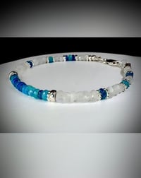 Image 4 of Paraiba Opal Moonstone Bracelet in Sterling Silver