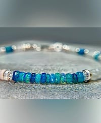 Image 7 of Paraiba Opal Moonstone Bracelet in Sterling Silver