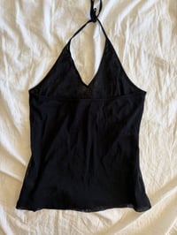 Image 2 of Vintage Y2K black micromesh sequin halter neck cami 