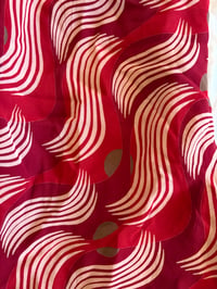 Image 3 of Vintage Y2K red and pink swirl halter neck top with retro print 