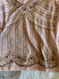 Image 3 of Vintage Y2K baby pink floral beaded top 