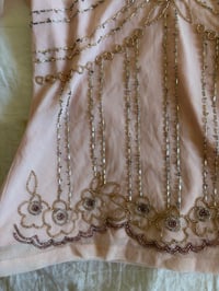 Image 4 of Vintage Y2K baby pink floral beaded top 