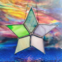 Image 1 of Rainbow Sorbet Star - Stained Glass Suncatcher