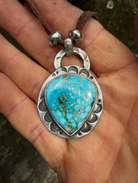 Image 5 of WL&A Handmade Silver Liberty Walking Patagonia Turquoise Sunrise Pendant