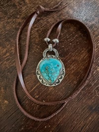 Image 3 of WL&A Handmade Silver Liberty Walking Patagonia Turquoise Sunrise Pendant