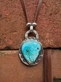 Image 4 of WL&A Handmade Silver Liberty Walking Patagonia Turquoise Sunrise Pendant