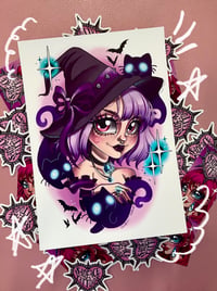 Witchy Cat Girl Poster