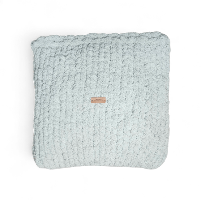 Chunky Knit Square Pillow | Mint Green