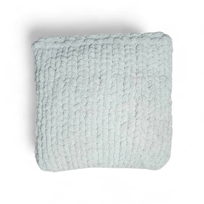 Chunky Knit Square Pillow | Mint Green