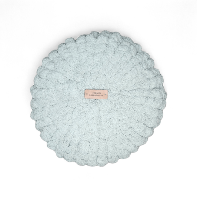 Chunk Knit Circle Pillow | Mint green