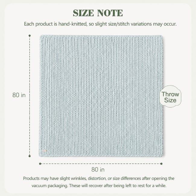 Chunky Knit Blanket | Mint green