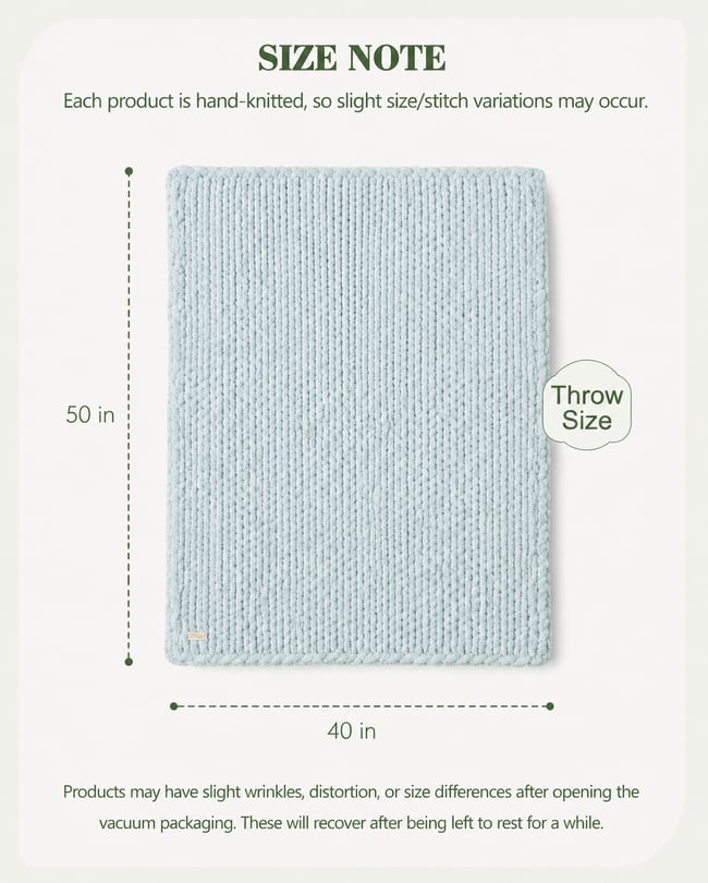 Chunky Knit Blanket | Mint green
