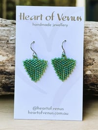 Delica Earrings - Matte Opaque Green