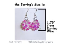 Image 3 of RnJ_CrackleSwing_DkPink Earring 925 SilverWire