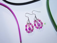 Image 2 of RnJ_CrackleSwing_DkPink Earring 925 SilverWire