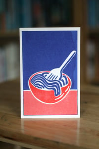 pasta bowl risograph print