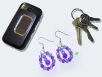 Image 4 of RnJ_CrackleSwing_Purple Earring 925 SilverWire