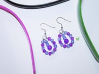 Image 2 of RnJ_CrackleSwing_Purple Earring 925 SilverWire