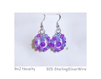Image 1 of RnJ_CrackleSwing_Purple Earring 925 SilverWire