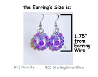 Image 3 of RnJ_CrackleSwing_Purple Earring 925 SilverWire