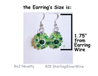 Image 3 of RnJ_CrackleSwing_Green Earring 925 SilverWire