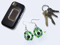 Image 4 of RnJ_CrackleSwing_Green Earring 925 SilverWire
