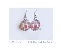 Image 1 of RnJ_CrackleSwing_Rose Earring 925 SilverWire