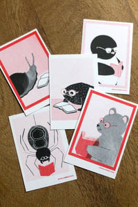 set of 5 risograph mini prints