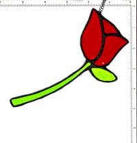 Image 2 of Red Rose Stained Glass Suncatcher