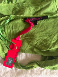 Image 5 of Vintage Y2K Playboy green halter neck cami 2000s deadstock BNWT 