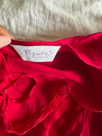 Image 3 of Vintage Y2K red silk cami with lace on bust 