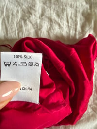 Image 6 of Vintage Y2K red silk cami with lace on bust 