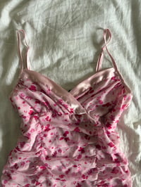 Image 2 of Vintage Y2K Etam baby pink floral ruched detail a cami