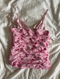 Image 3 of Vintage Y2K Etam baby pink floral ruched detail a cami