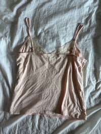 Image 2 of Vintage Y2K baby cami with mesh bust detail and ribbon bow