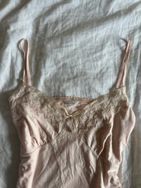 Image 3 of Vintage Y2K baby cami with mesh bust detail and ribbon bow