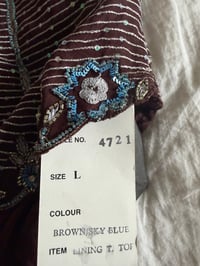 Image 7 of Vintage Y2K Aftershock purple asymmetrical hem beaded and iridescent sequin silk fairy cami 