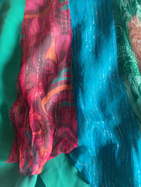 Image 4 of Vintage Y2K silk asymmetrical hem patchwork fairy cami with beaded straps 