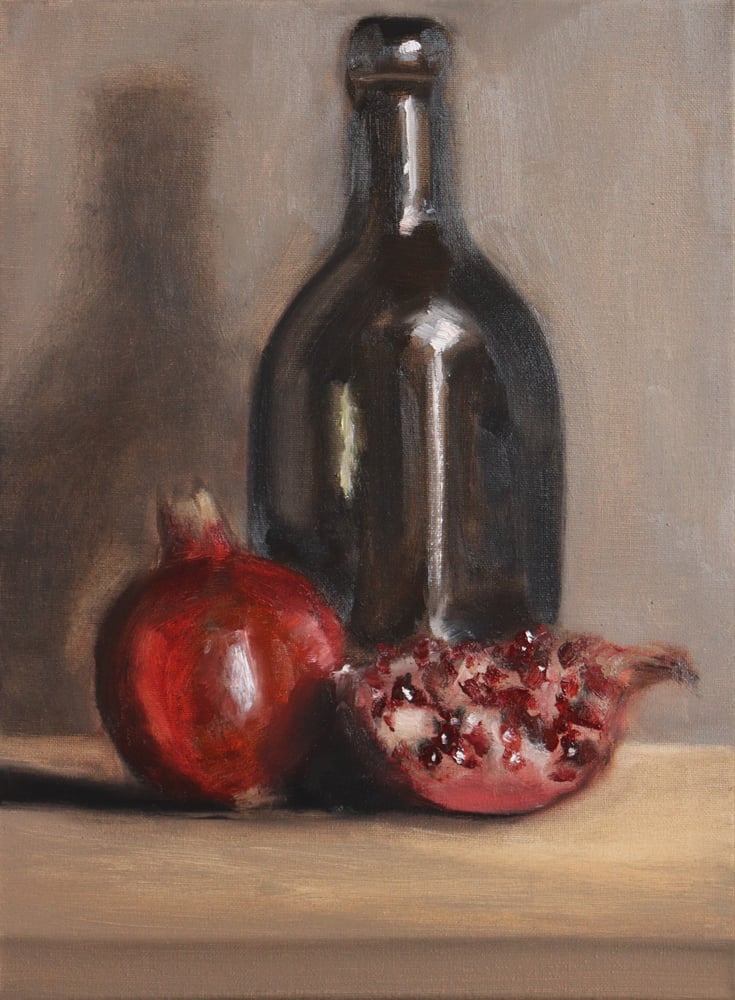 Image of Nature morte avec bouteille et grenades