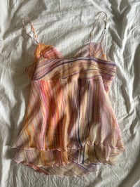 Image 2 of Vintage Y2K striped pastel knot bust cami with double hem