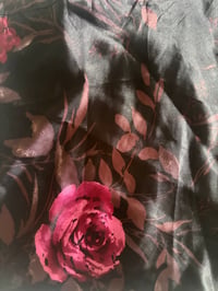 Image 5 of Vintage 90s gothic whimsy black floral cami with mesh on bust 