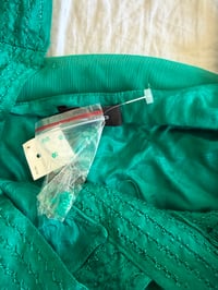 Image 3 of Vintage Y2K green sequin cami with embroidery bust detail 