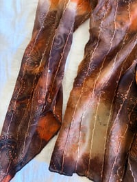 Image 3 of Vintage Y2K asymmetrical hem brown tie dye sequin fairy top with witchy sleeves 