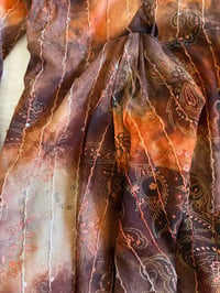 Image 5 of Vintage Y2K asymmetrical hem brown tie dye sequin fairy top with witchy sleeves 