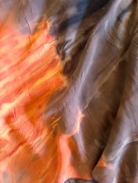 Image 4 of Vintage Y2K asymmetrical hem brown and orange tie dye ruched bust dress 